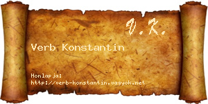 Verb Konstantin névjegykártya